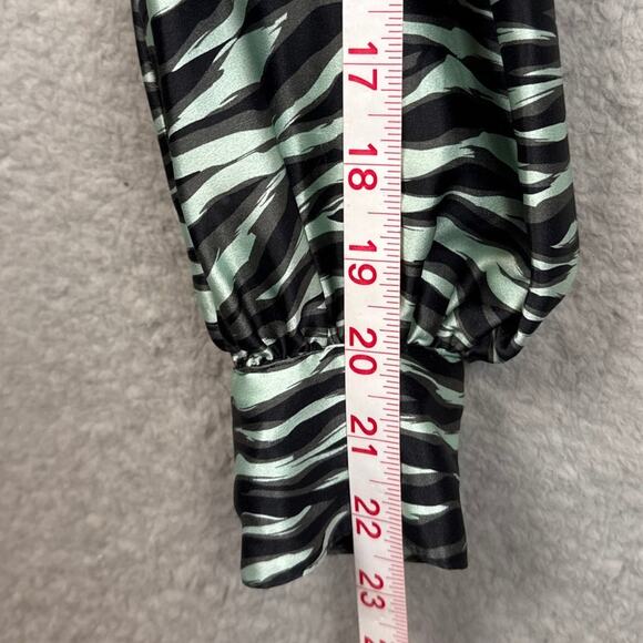 Jonathan Simkhai Ruched Zebra-Print Stretch-Silk Satin Mini Dress Size 0 NWT - Picture 8 of 12